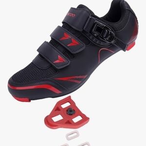 Womens KESCOO Black and Red Cycling Shoes